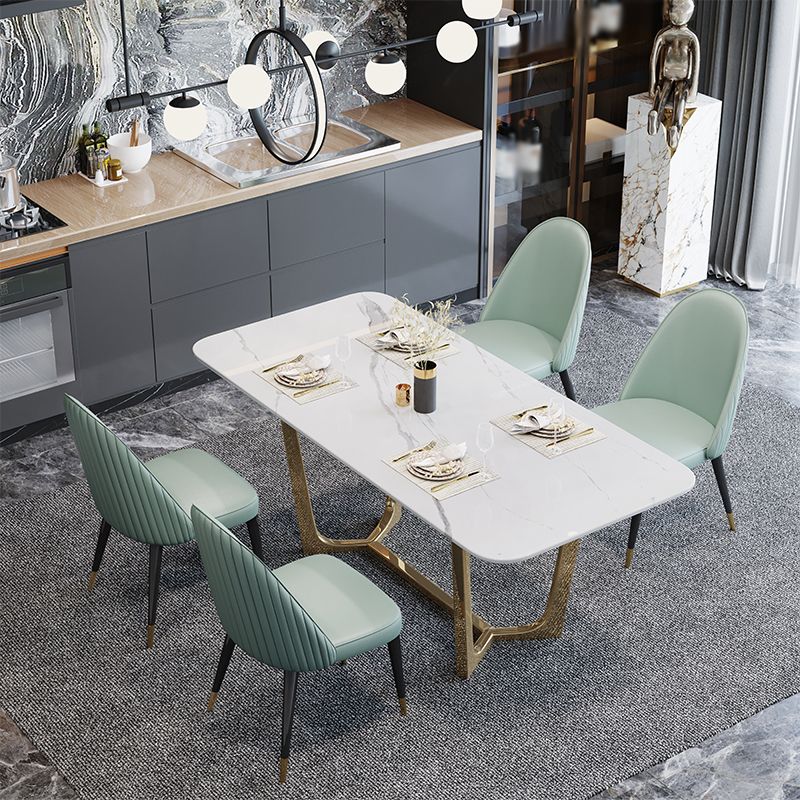 Chaise de salle à manger en cuir de Style Glam nordique, chaise Parsons avec pieds en bois pour la cuisine