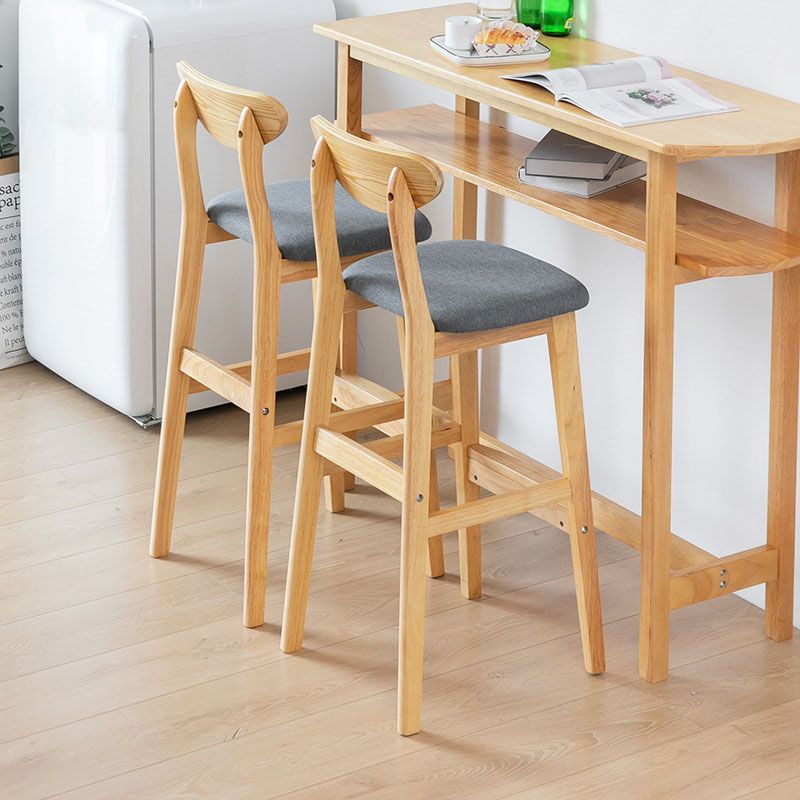 Scandinavian Solid Wood Home 28-inch Stool Matte Finish Footrest Barstool
