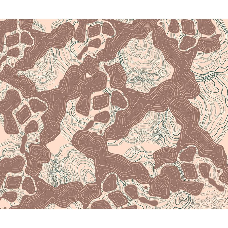 Abstract Art Resistant Mural Wallpaper Environment Friendly Sleeping Room Wall Mural