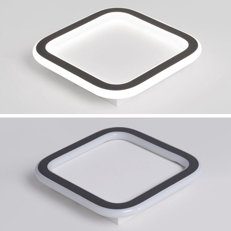 Geometrische Deckeneinbauleuchte aus Metall, moderne LED-Deckenleuchte in Schwarz