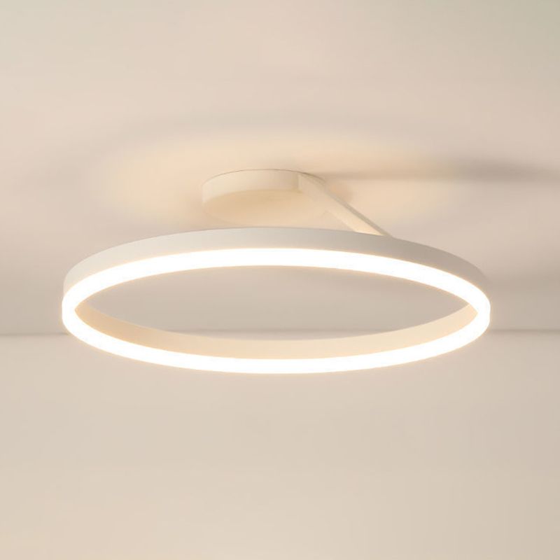 Minimalisme Cirkel LED-plafondlamp Eigentijdse stijl Acryl Semi-inbouwlamp voor slaapkamer-eetkamer