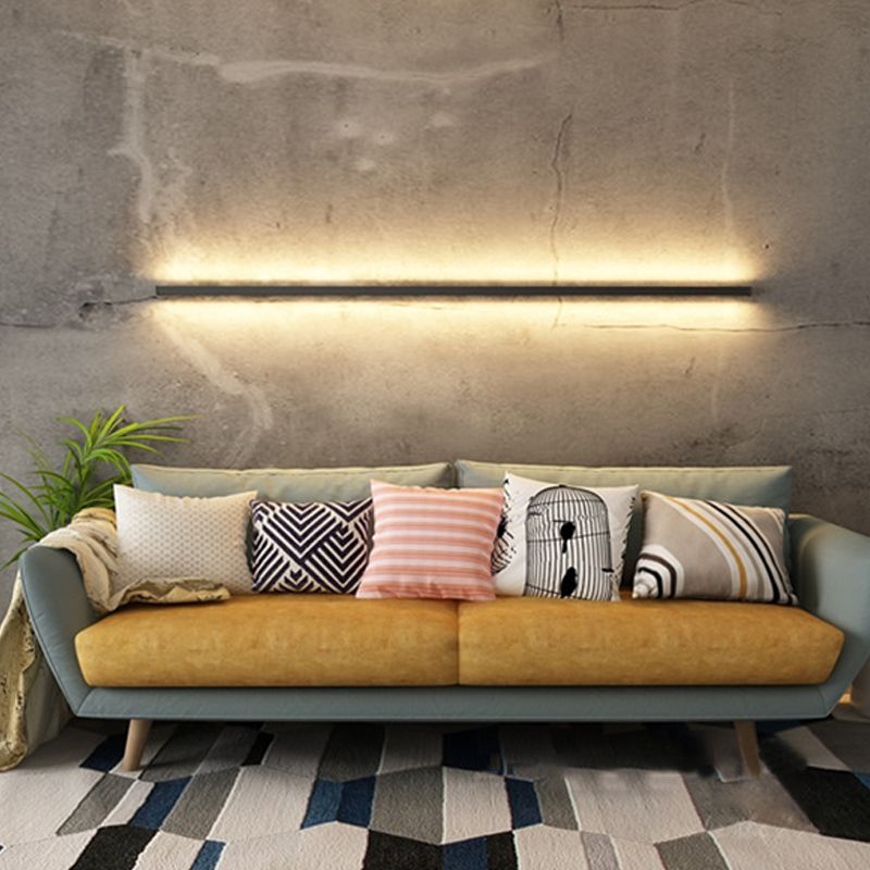 Lampade a parete lineare in stile moderno Idee di illuminazione da parete 1 in nero