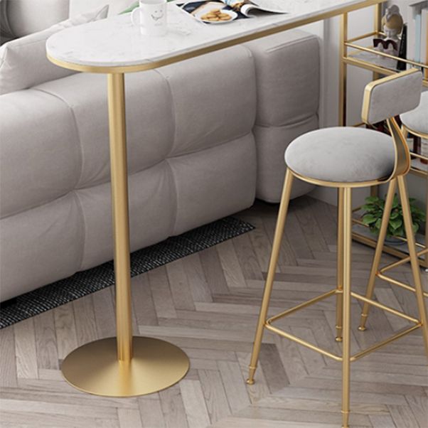 Modern Style Bar Table Set 1/3 Pieces Faux Marble Counter Table with Upholstered Stools