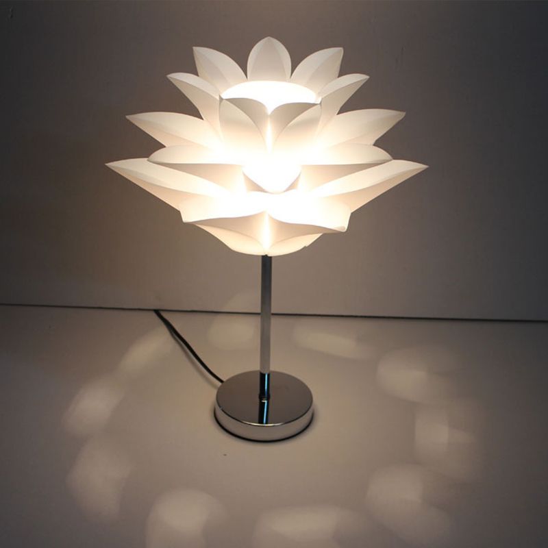 1 comodino leggero luce da letto leggera lampada da tavolo bianca contemporanea con sfumatura acrilica floreale