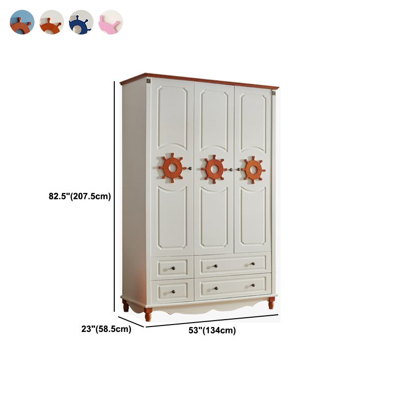 Coastal Hinged Door Storage Cabinet Manufactured Wood Matte Finish Cabinet