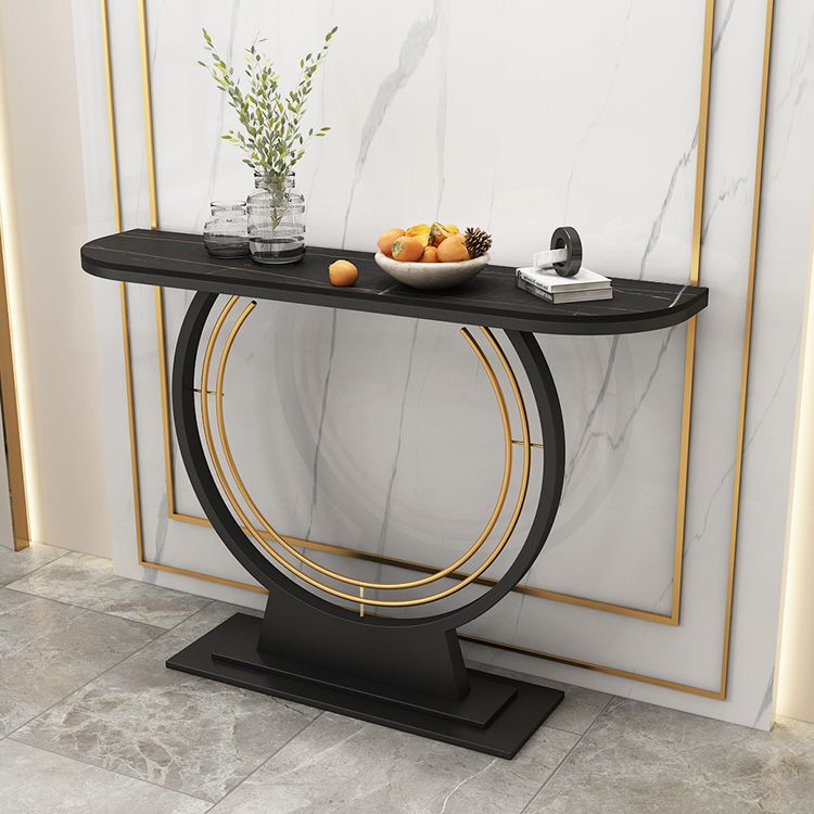 Contemporary Half Moon Console Accent Table Antique Finish Console Sofa Table