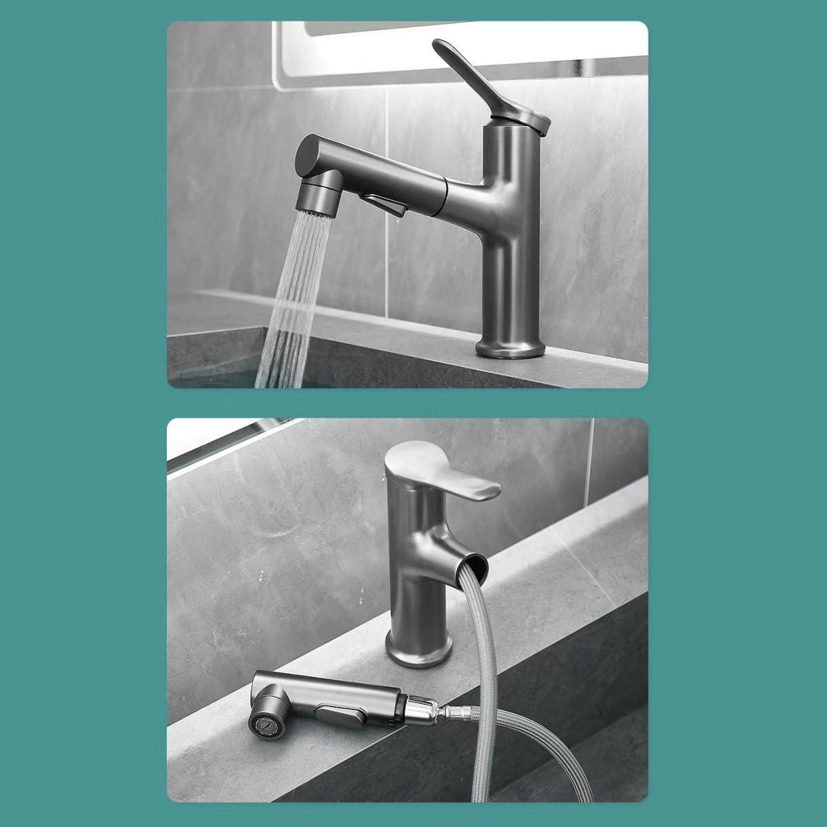 Modern Copper Sink Faucet Scratch Resistant Wide Spread Bathroom Faucet