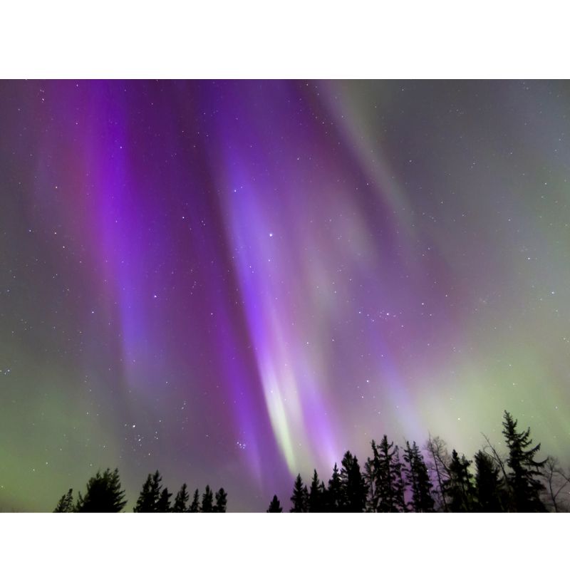 Purple Aurora Rays Mural Decal Stars View Modern Waterproofing Wall Covering for Bedroom