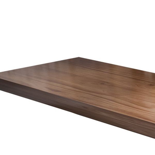 Industrial Style Dining Table Solid Wood Rectangle Table with Metal Base