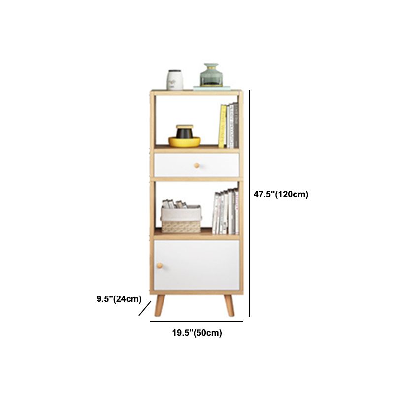 Engineered Wood Standard Bookshelf Matte Finish Shelf Bookcase with Doors