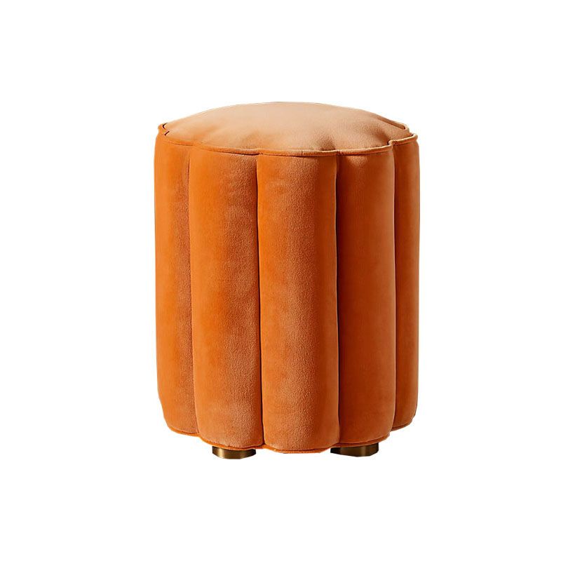Solid Color Flannel Standard Stool Modern Style Simple Unique Shape Stool