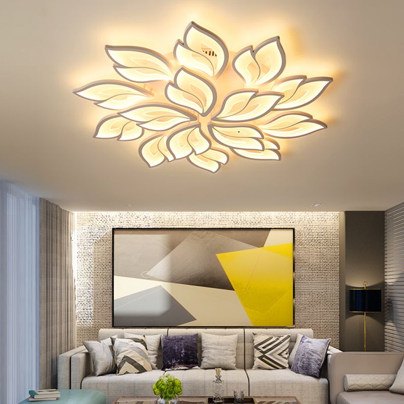Lámpara de techo empotrada moderna con forma de flor LED para sala de estar