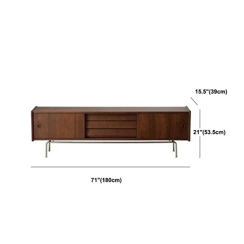 21" Solid Wood TV Stand Modern TV Console with Drawers for Living Room