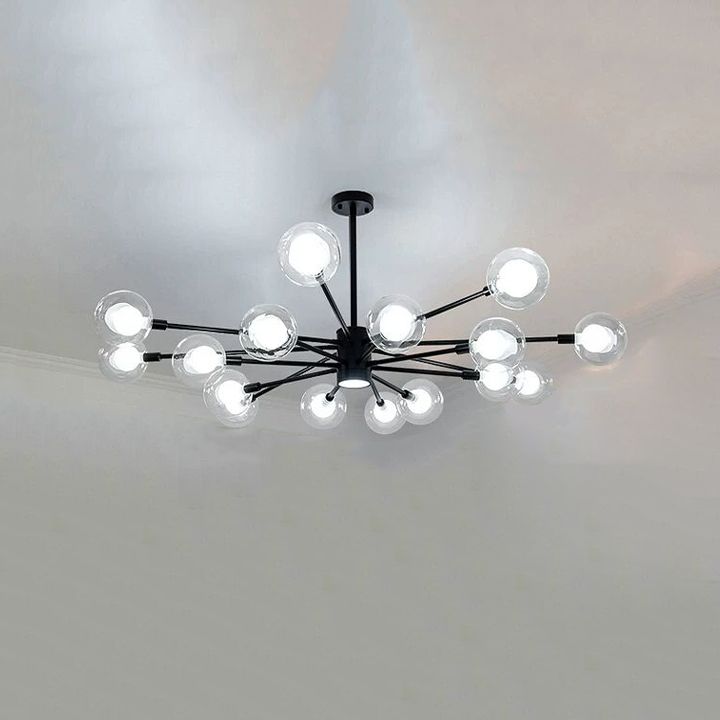 Luz de lámpara de lámpara múltiple contemporánea lámpara de lámpara de vidrio colgante de vidrio para cafetería