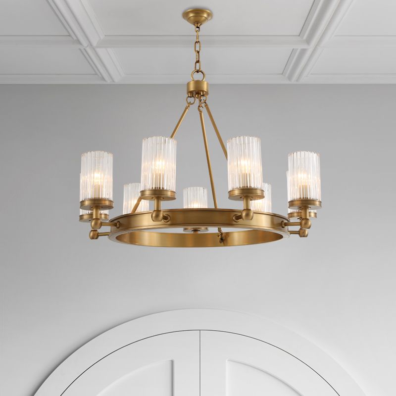 9-lights helder glas kroonluchter hanglamp moderne stijl cirkelvormige hanglampverlichting armaturen