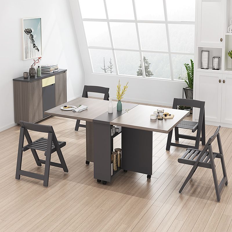 39.4''L Rectangle Mid-Century Modern Dining Table Drop-Leaf Table for Home (only table)