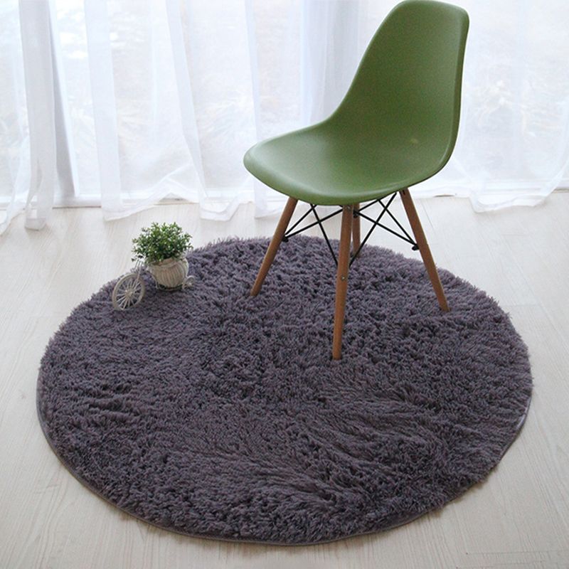 Tapis rond classique Polyster Tapis contemporain Rapis de shag d'intérieur résistant à la tache résistante pour décoration de la maison