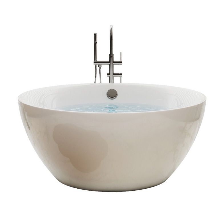 Modern Stand Alone Bathtub with Center Drain Acrylic Bath Tub