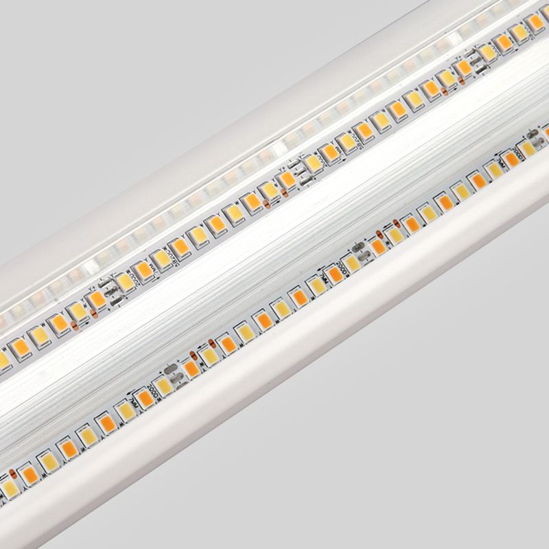 Modern Metal Pendant Lighting Linear Shape Hanging with Acrylic Shade Light in White