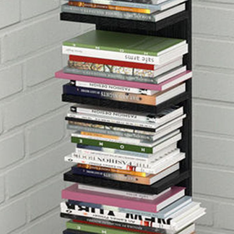 Contemporary Corner Closed Back Bookshelf Manufactured Wood Frame and Shelf