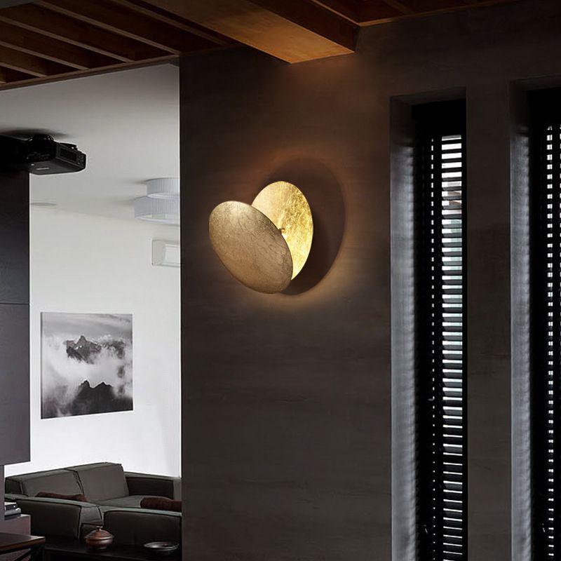 LED Rotatable Wall Light Fixture Modern Style Round Shape Wall Sconce Lamp for Bedroom