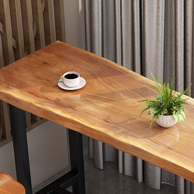 Modern 1/9 Pieces Bar Table Set Rectangle Wood Counter Table with Stools for Balcony