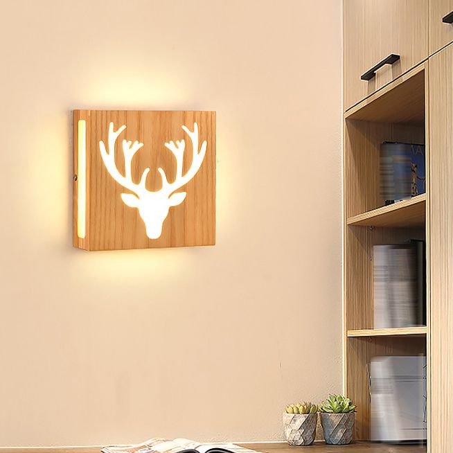 Modern Wooden Wall Light Sconce Creative Wall Light Fixture for Bedroom