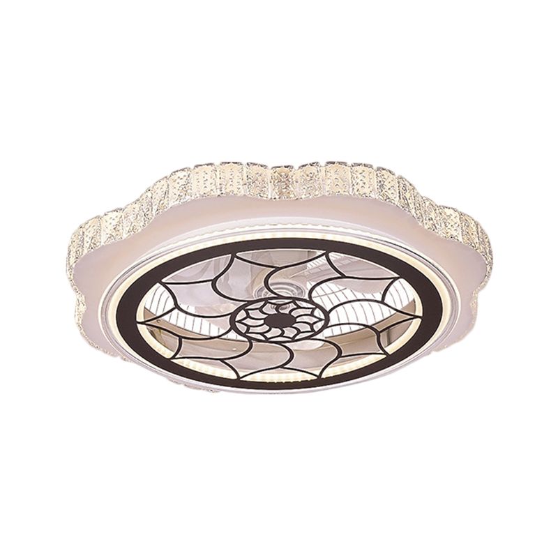 Sonnenblumen/Pflaumenblüten/Sternmuster Hanging Lüfter Licht moderne rechteckige Kristalle 23,5 "W LED White Semi-Flush Mount