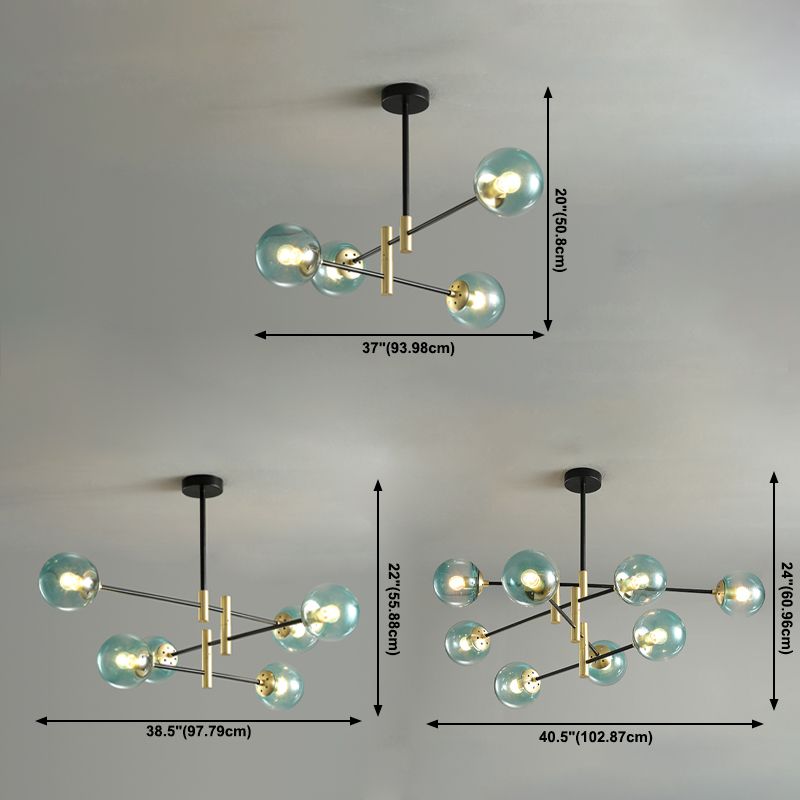 Lustres sphériques contemporains Lumières de lustre en verre