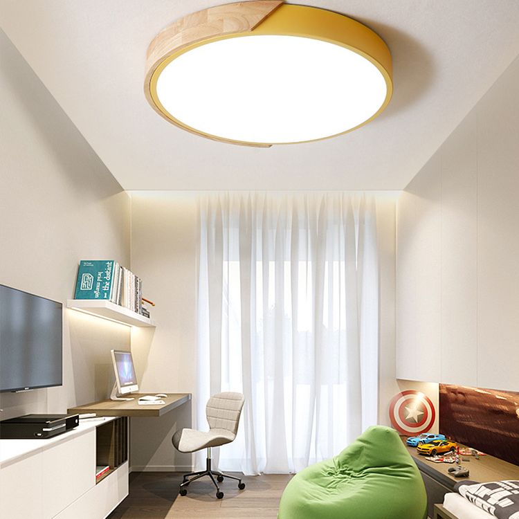 Ultra-dunne Ronde Led Flush Mount Plafond Licht Modern Minimalistische Macaron Stijl Gangpad Slaapkamer Studie Oogbescherming Lampen