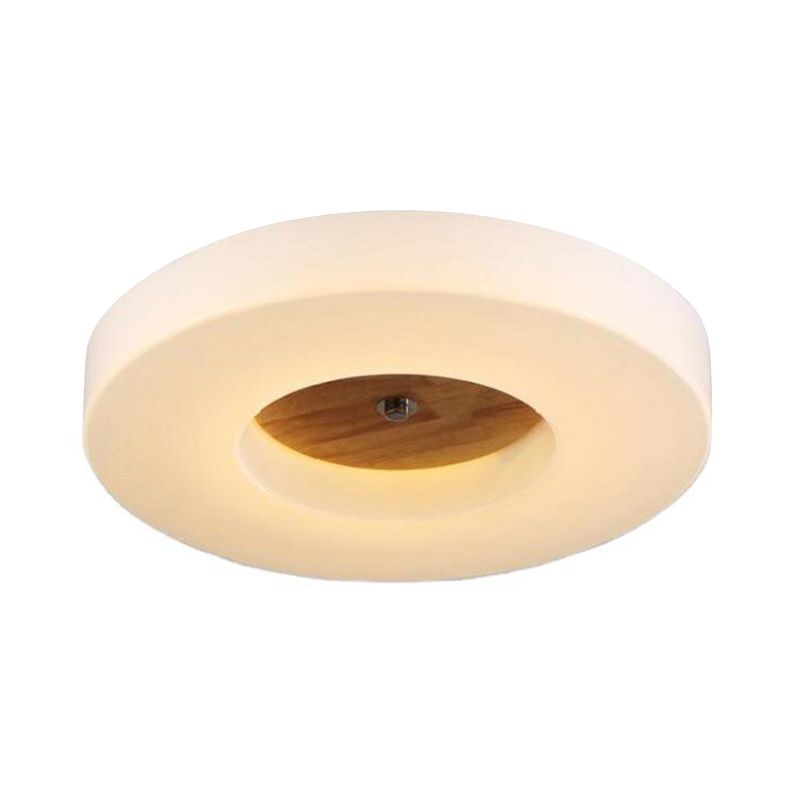 Wooden Circular LED Ceiling Light in Modern Creative Style Acrylic Flush Mount for Living Room