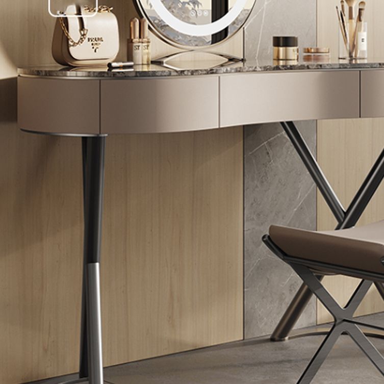 Glam Make-up Vanity Metal Bedroom Lighted Mirror 3 Drawer Dressing Table