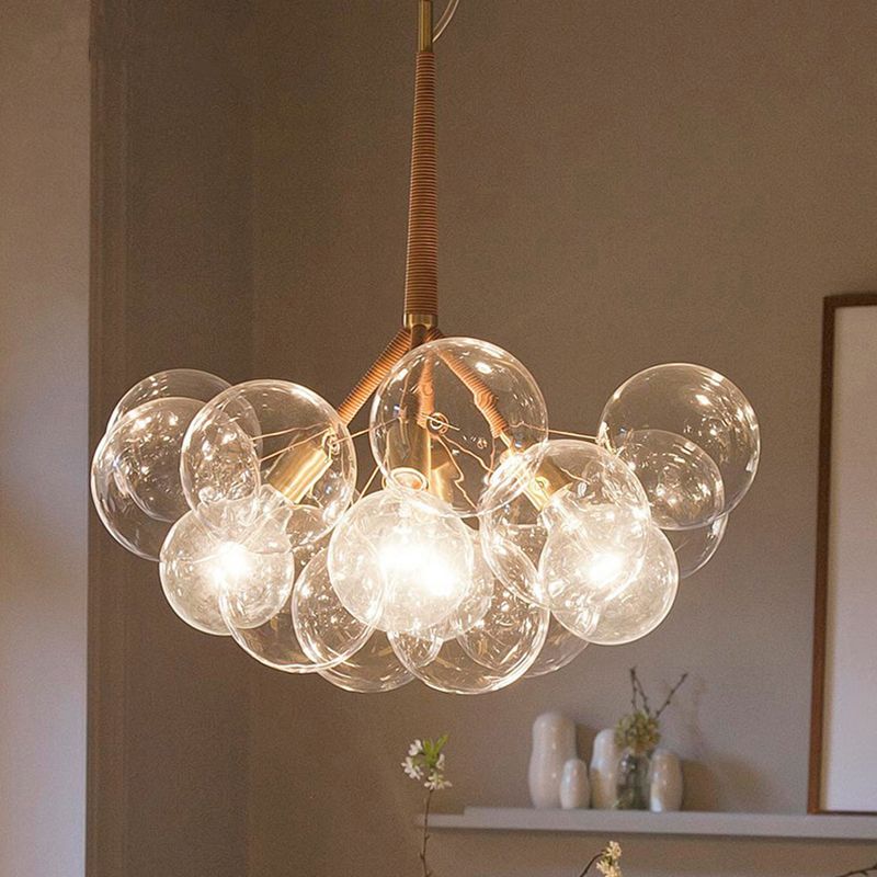 Bubbles Glass Pendant Lighting Fixture Minimalist Style Chandelier Pendant Light