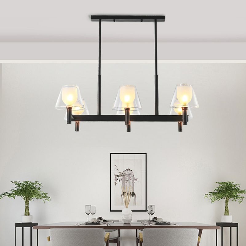 Industrial Sputnik Island Lighting Fixtures Glass Island Lighting in Black