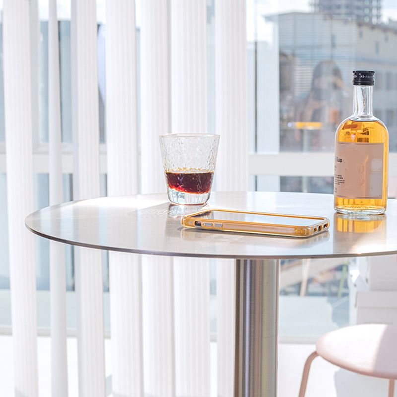 Industrial Metal Bar Dining Table Round Bistro Bar Table with Pedestal