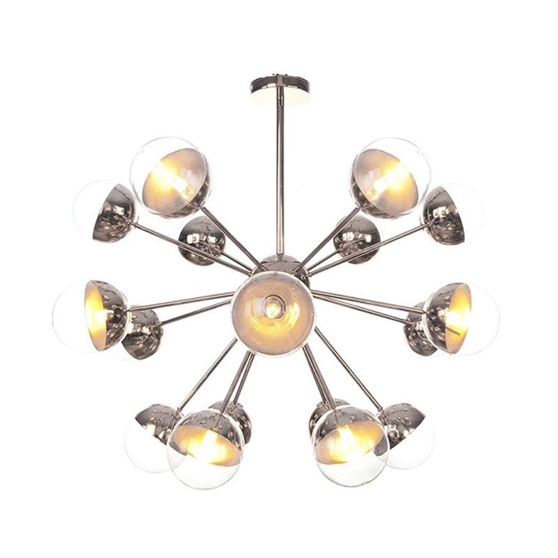 Semi-encastré Globe pour salle à manger, verre blanc/transparent/gris fumée, 9/12/15 lumières, luminaire semi-encastré contemporain en cuivre/chrome/or