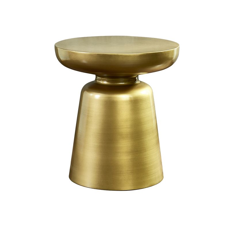 Mid-century Modern 16.9" Tall Round Top Side Table Metal Pedestal End Table