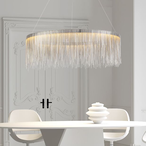 Moderne luxe led kroonluchter metalen lineaire hangende lamp voor binnenruimtes