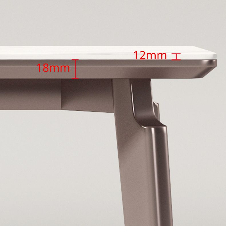 Sintered Stone Medieval Modern Table Rectangle Table with 4 Wooden Legs for Restaurant