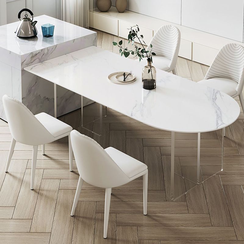 Sintered Stone Dining Table Modern Style Dining Table with Acrylic Base