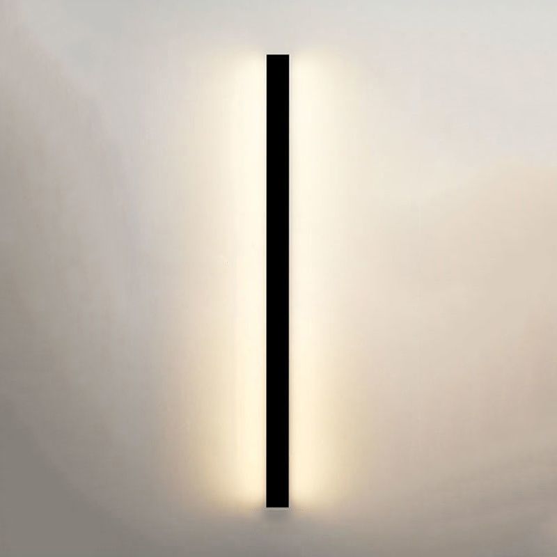 Simplicity Linear Sconce Light Metal 1 Light Wall Lamp in Black