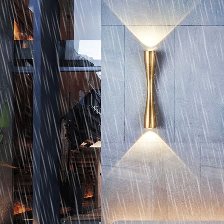 Geometrischer Schatten 2-Lights Wandleuchten moderner Metallmontageleuchte in Gold