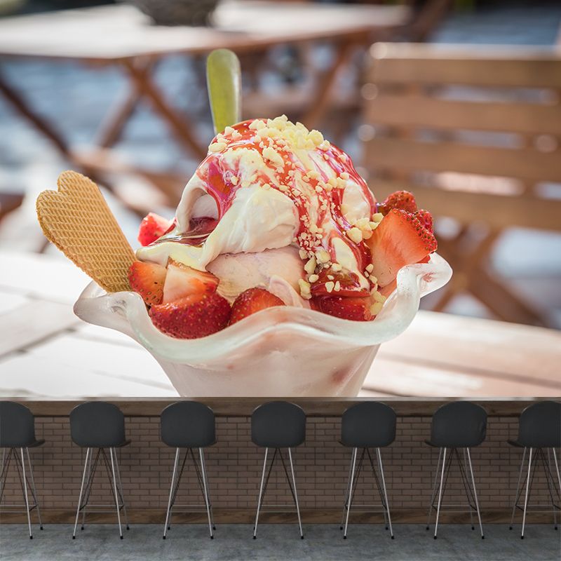 Modern Dessert Food Mural Wallpaper for Commerce Shop Decoration Wall Decal