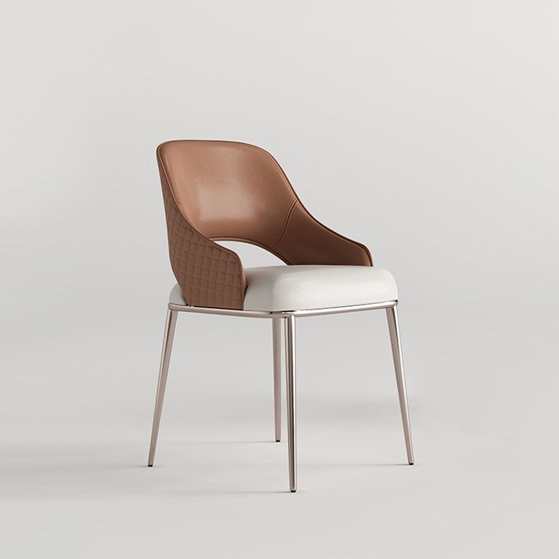 Contemporary Arm Chair Metal Open Back Dining Room Chair for Home