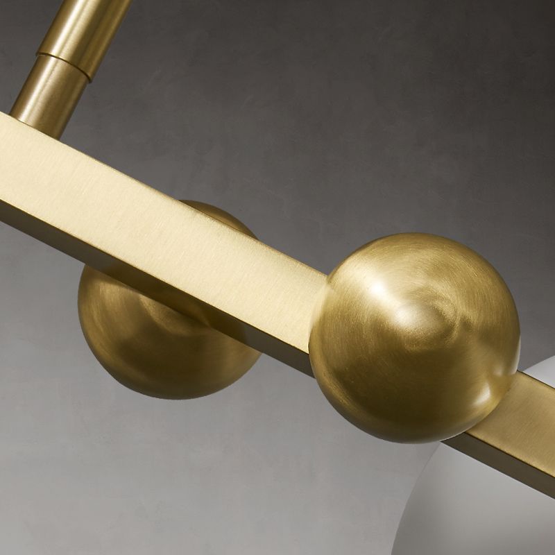 Modern Simple Dining Chandelier Light Round Glass Shade Ceiling Pendant Light