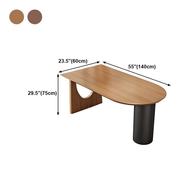Free Form Dining Table Modern Double Pedestal Table for Kitchen