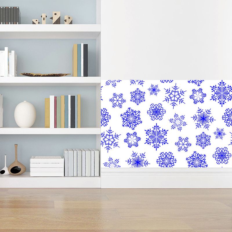 Self Sticking Snowflake Wallpaper Panels 18 Pcs Contemporary PVC Wall Art, 8' L x 8" W