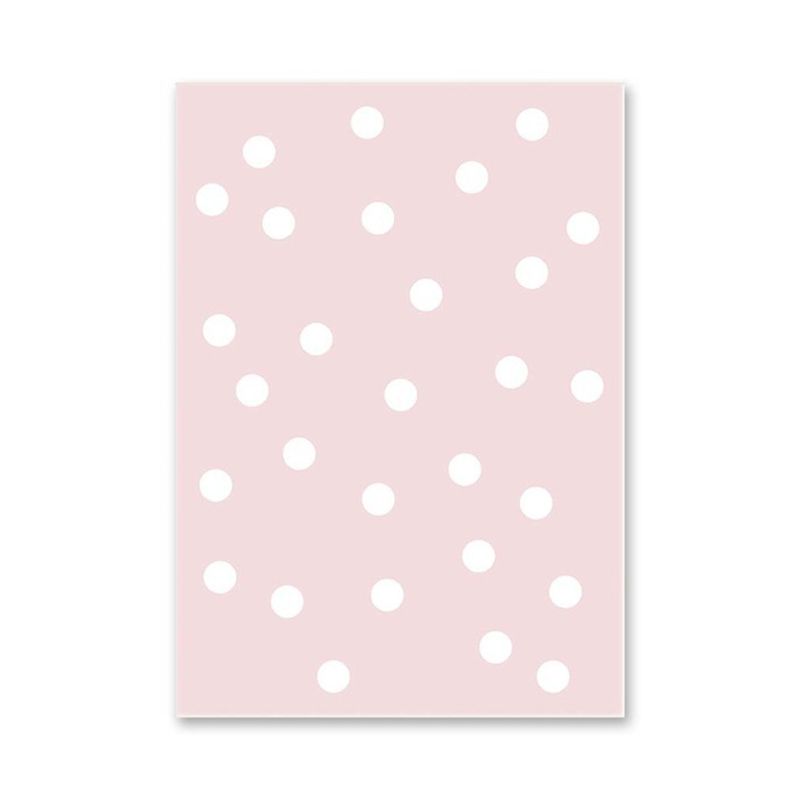 Pink Polka Dot Pattern Canvas Print Textured Kids Style House Interior Wall Art Decor