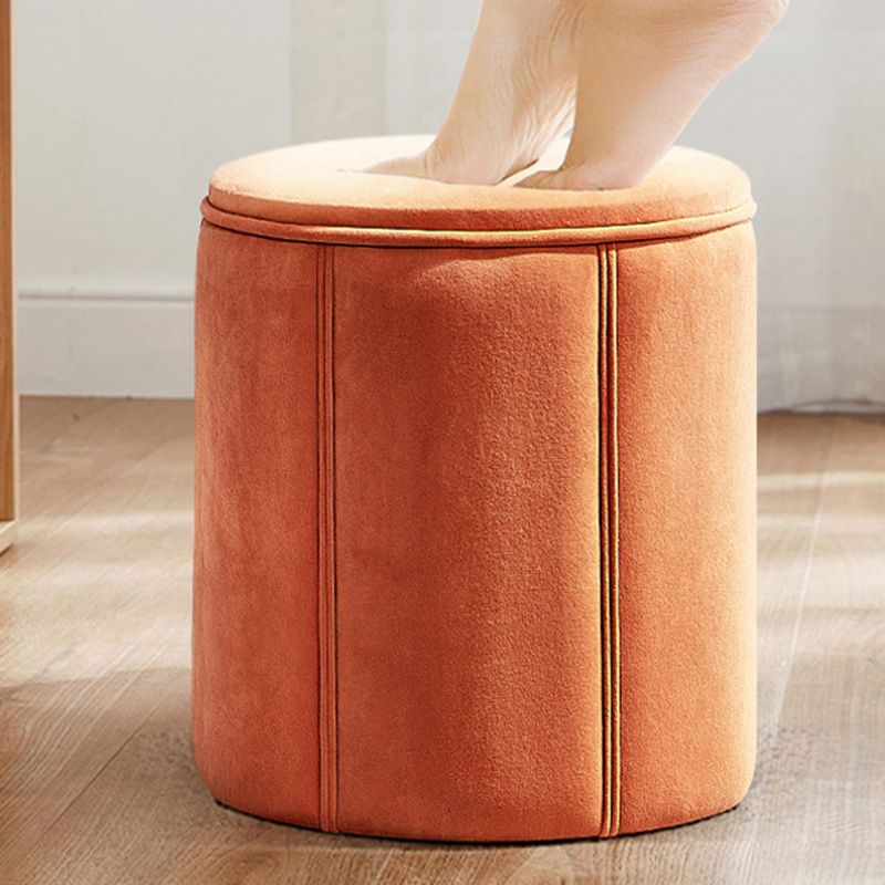 Modern Round Pouf Pure Color Tear Resistant Pouf for Drawing Room