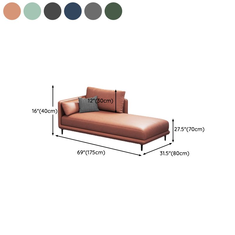 Modern Chaise Lounge Faux Leather Chaise Lounge Sofa with Pillow